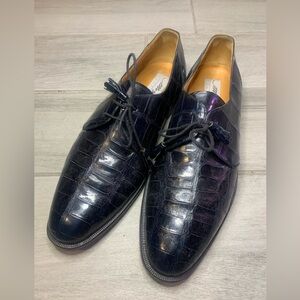 Mezlan Platinum Dark Blue Crocodile size 11.5